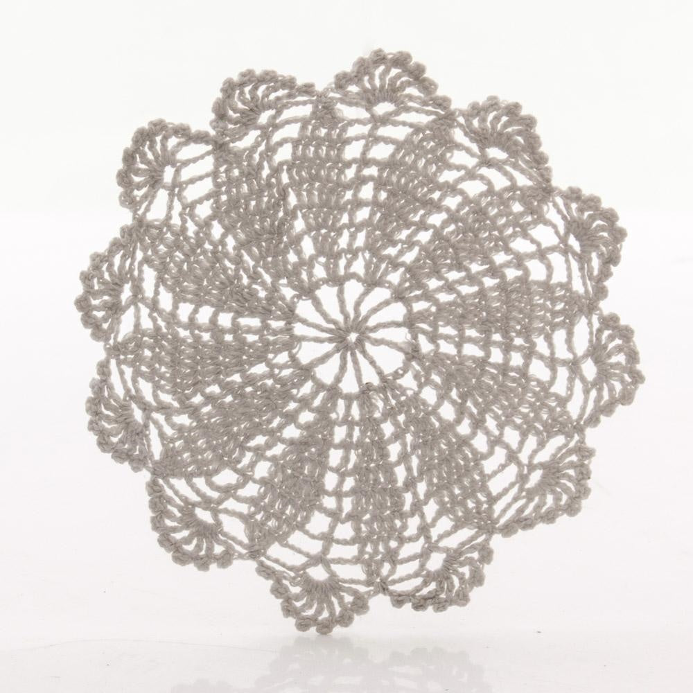 Sottopentola in cotone grigio a uncinetto, Ø23,5 cm (kit da 10)