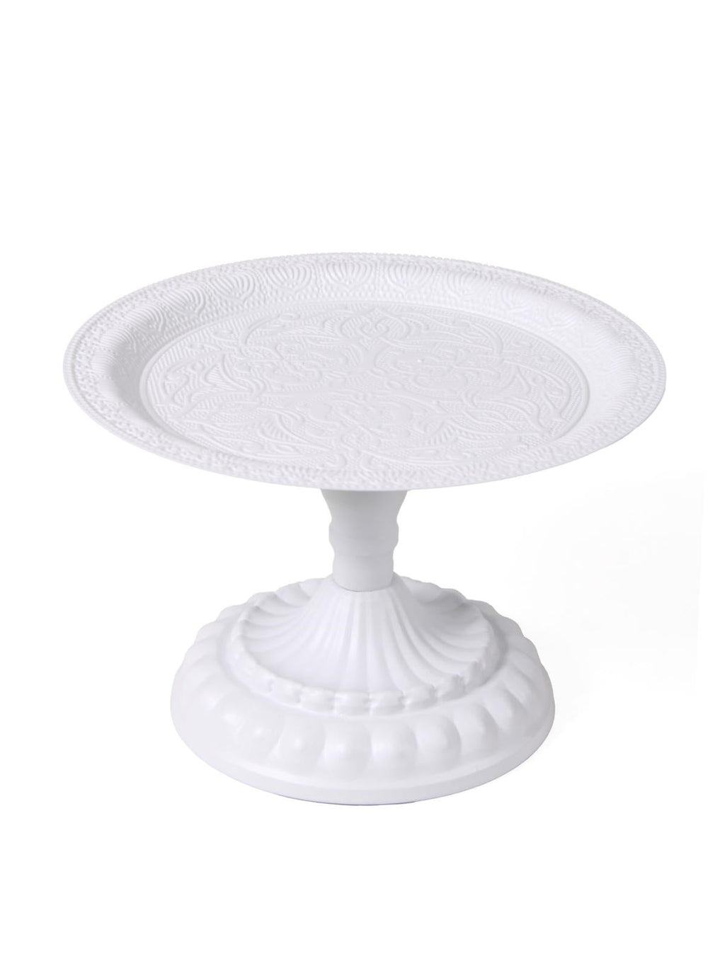 Alzata in metallo bianco, Ø22X15 cm (kit da 3)