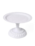 Alzata in metallo bianco, Ø22X15 cm (kit da 3)