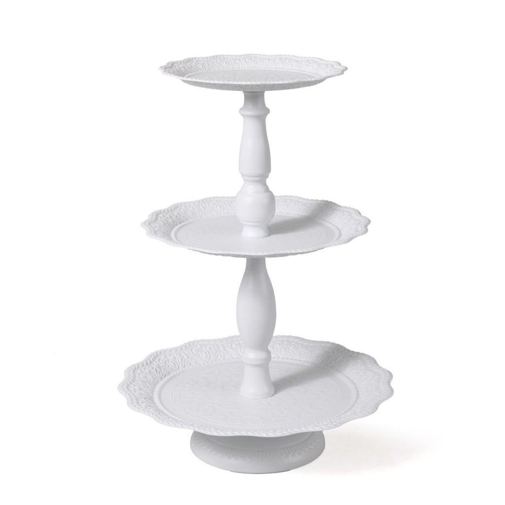 Alzata in metallo bianco, Ø31H47 cm