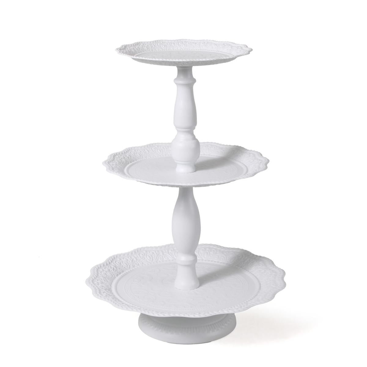 Alzata in metallo bianco, Ø31H47 cm