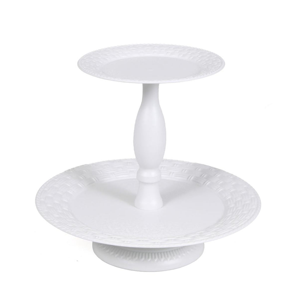 Alzata in metallo bianco, Ø30H44 cm