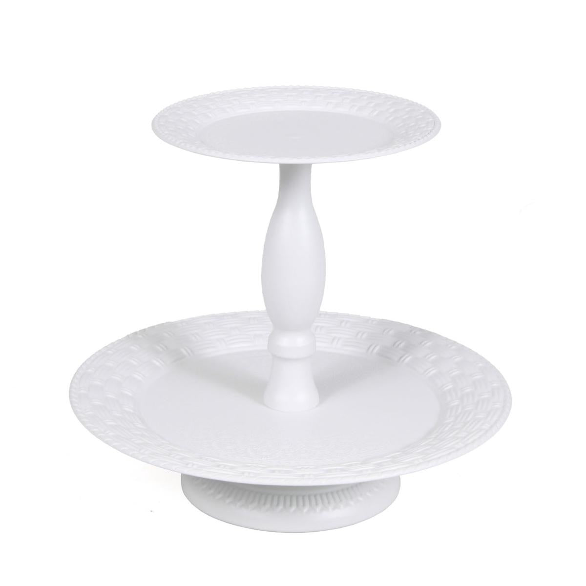 Alzata in metallo bianco, Ø30H44 cm