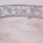 Vassoi in metallo e abete sbiancato, set di 3, 48x32x9 cm