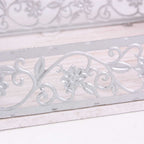 Vassoio in metallo e abete sbiancato, set di 3, 40x29H10 cm