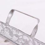 Vassoio in metallo e abete sbiancato, set di 3, 40x29H10 cm