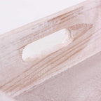 Vassoi rettangolari in legno di abete sbiancato, set di 3, 40x30x9 cm