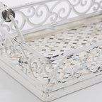 Vassoio in legno e metallo, set di 2, 34x24H7 cm