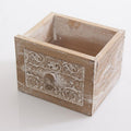 Cassettina intagliata in legno di abete, 14x12x10 cm (kit da 5)