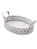 Vassoio in metallo bianco, 27X20H6 cm (kit da 3)