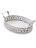 Vassoio in metallo bianco, 27X20H6 cm (kit da 3)