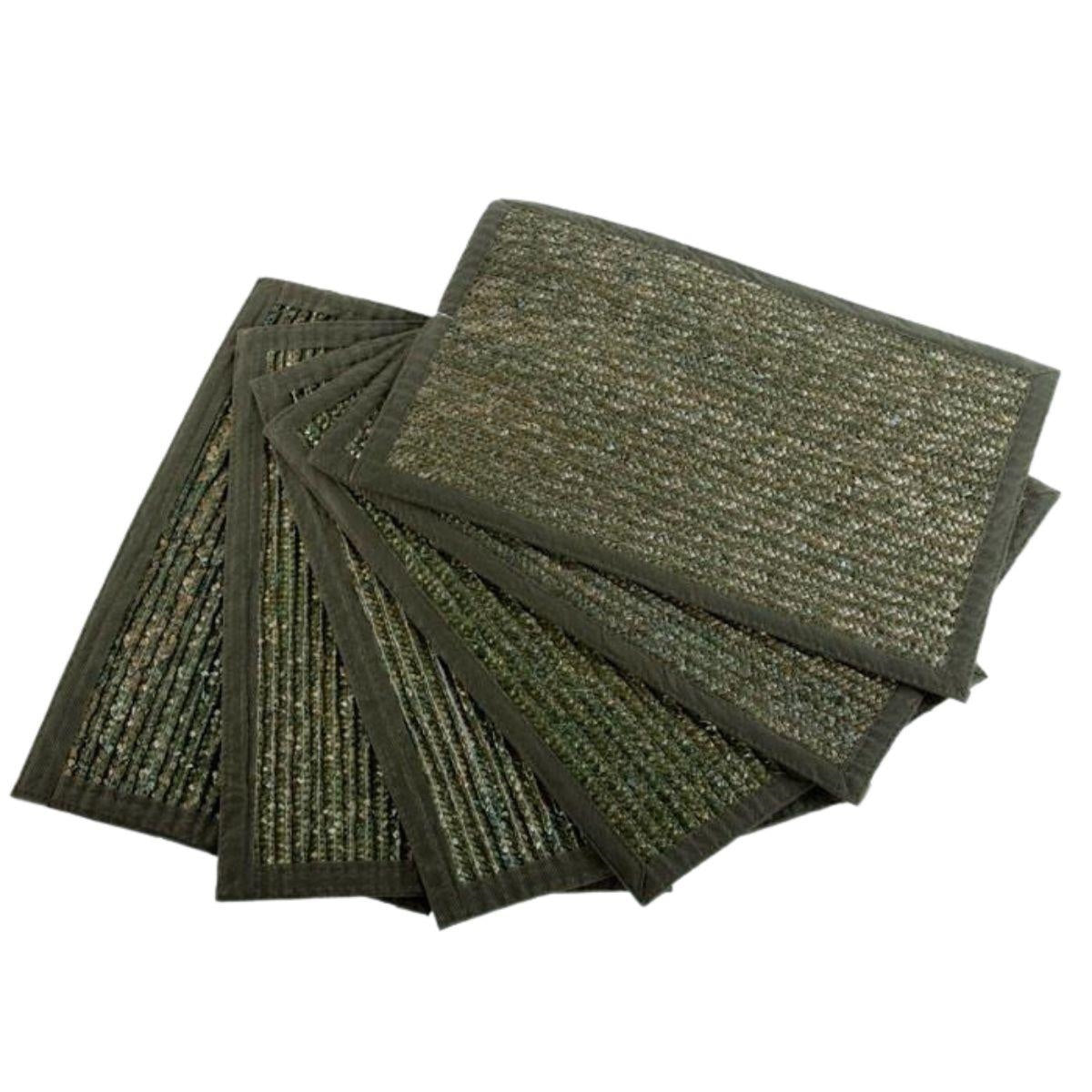 Tovagliette verdi in fibre naturali, set di 6, 45x30 cm