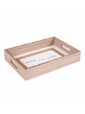 Vassoio in mdf e juta "Home sweet Home", 34X24H6 cm (kit da 3)
