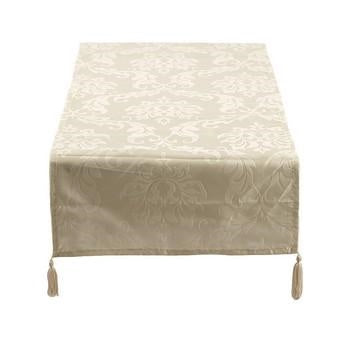 Runner da tavolo crema con decoro a fiori, 40x160 cm (kit da 10)