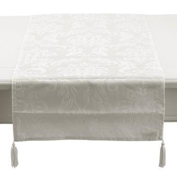 Runner da tavola bianco con decoro a fiori, 40x160 cm (kit da 10)
