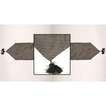 Table runner zig zag nero/argento