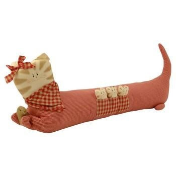 Paraspifferi a gatto in tessuto check rosso