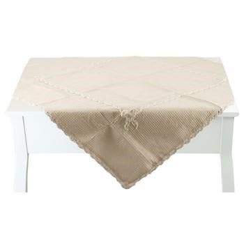 Tovaglia 100x100 doppio pizzo foderato panna
