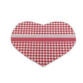 Tovaglietta americana a cuore con quadretti rossi, 35x52 cm (kit da 10)