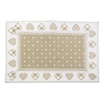 Tovaglietta americana con cuori beige (kit da 10)