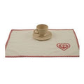 Tovaglietta da colazione bianca con decori rossi a quadri, 35x50 cm (kit da 10)