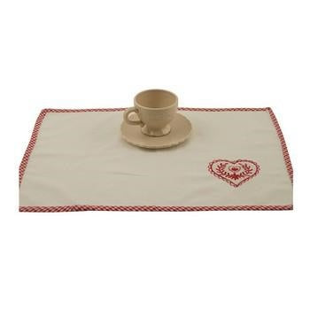 Tovaglietta da colazione bianca con decori rossi a quadri, 35x50 cm (kit da 10)