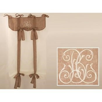Tenda bianca e marrone con fiocchi, 60x220 cm