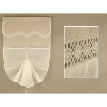 Tenda bianca con top naturale e apertura centrale (kit da 5)