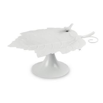 Centrotavola rialzato a foglia, Ø35H12 cm (kit da 3)