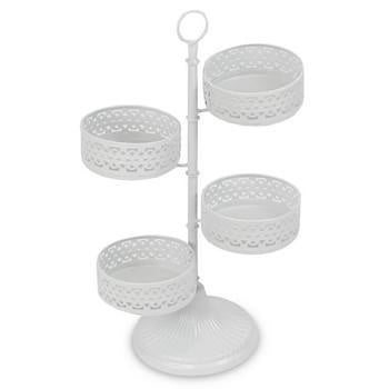 Espositore in ferro bianco, 17,5x17,5H50 cm
