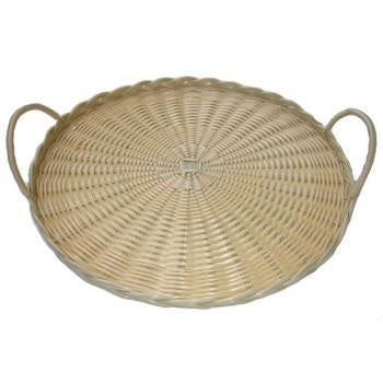 Vassoio rotondo in plastica con manici, Ø30H2,5 cm (kit da 10)