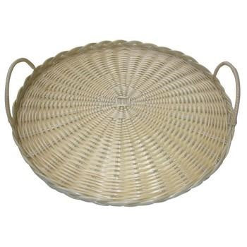 Vassoio tondo in plastica con manici, Ø40H2,5 cm (kit da 10)