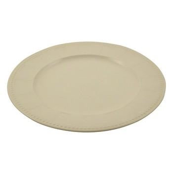 Vassoio sottopiatto in ceramica color crema (kit da 3)