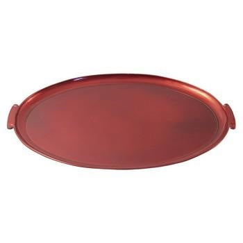 Vassoio ovale in PVC rosso, 58,5x37 cm (kit da 5)