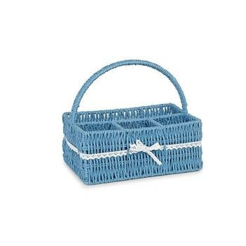 Portaposate blu con fiocco bianco (kit da 3)