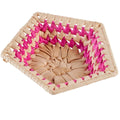 Cestino pentagonale con bordo fucsia, 9,5x3,5 cm (kit da 10)