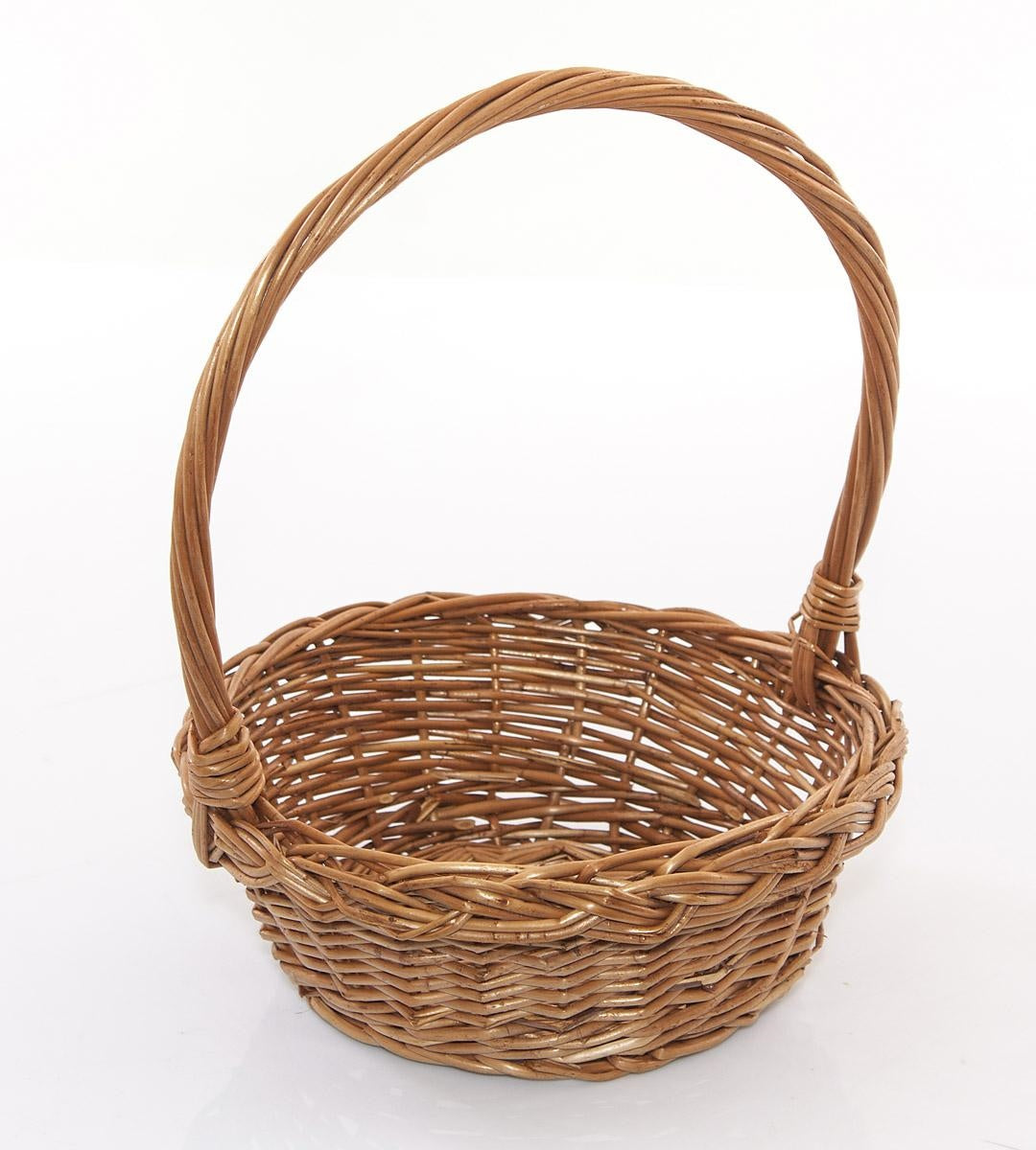 Cesto in vimini rosso con manico, Ø20H25 cm (kit da 10)
