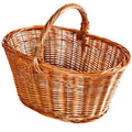 Cesto portalegna in vimini rosso, 50x30xH23/35 cm