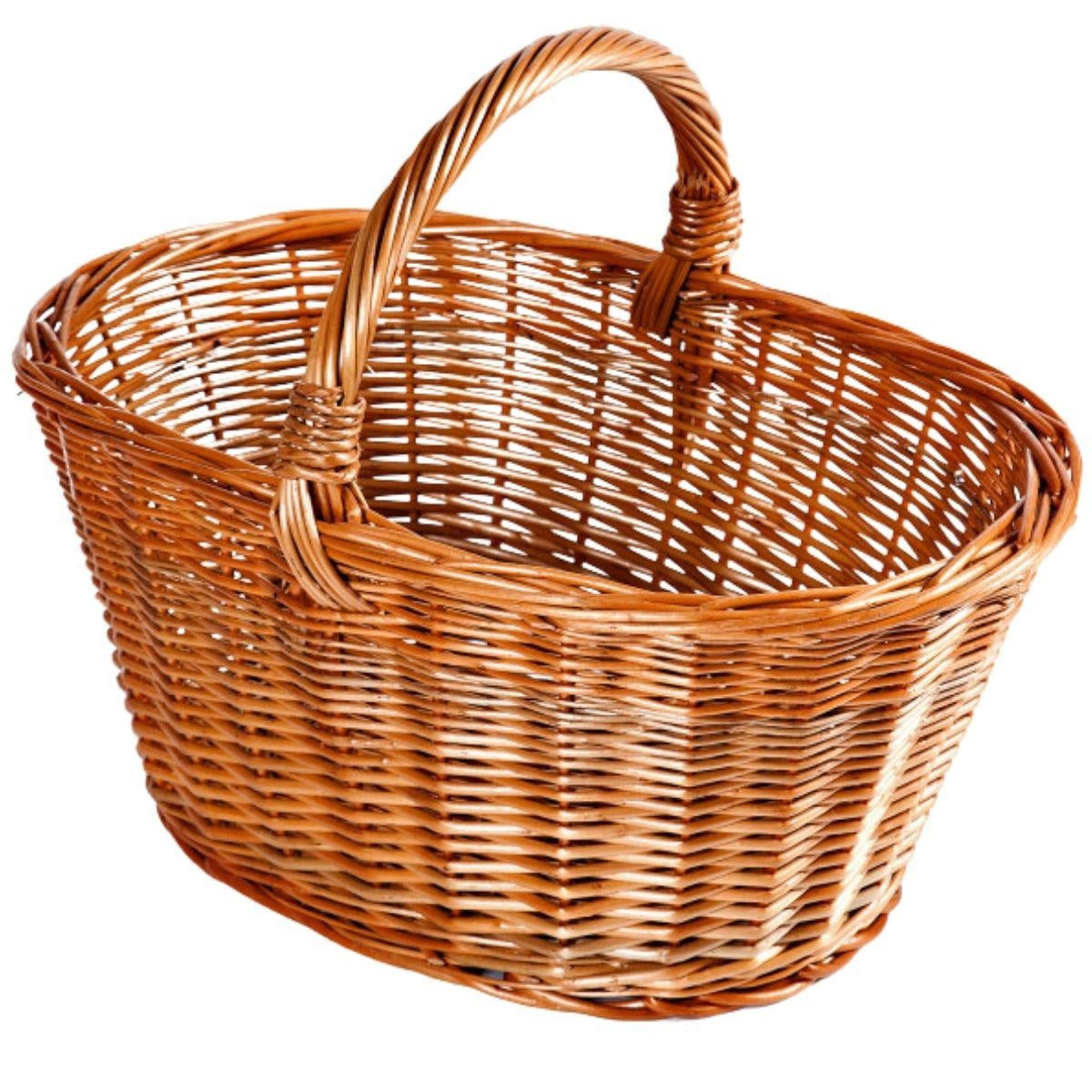 Cesto portalegna in vimini rosso, 50x30xH23/35 cm