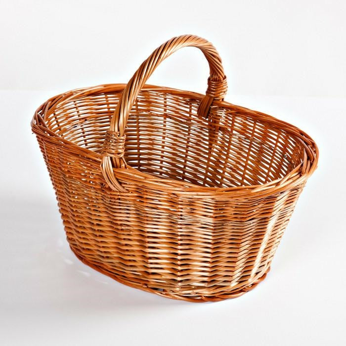 Cesto portalegna in vimini rosso, 30x16H60 cm