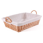 Vassoio in vimini foderato in cotone, 64x42H16 cm