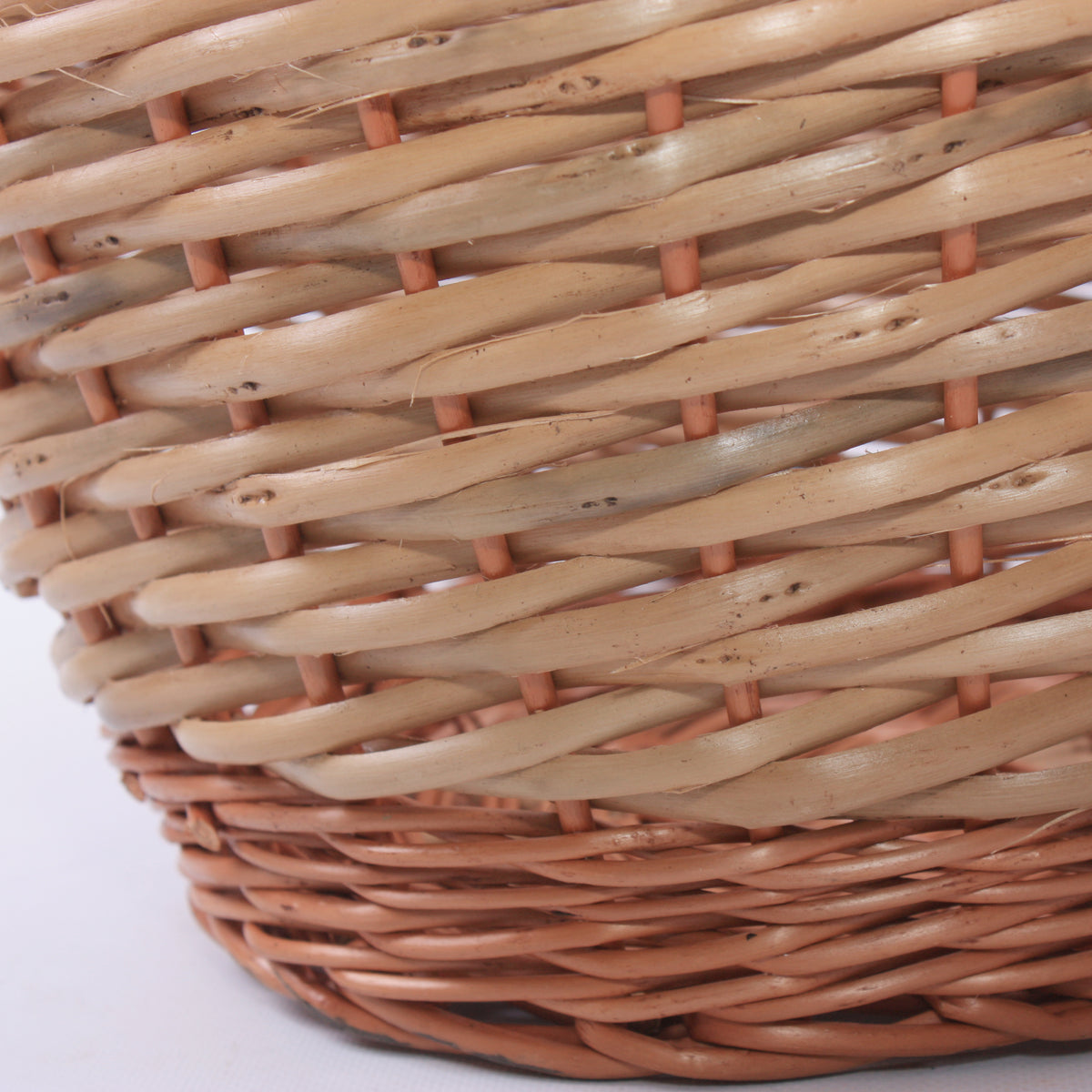 Cesto portalegna ovale in vimini rosso, 50x36H26/40 cm
