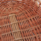 Cesto portalegna ovale in vimini rosso, 50x36H26/40 cm