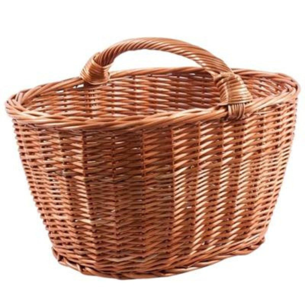Cesto portalegna ovale in vimini rosso, 50x33H36 cm