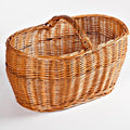 Cesto portalegna ovale in vimini rosso, 62x39x40 cm