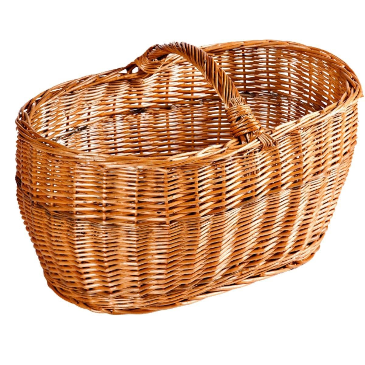 Cesto portalegna in vimini rosso, 70x42H38 cm