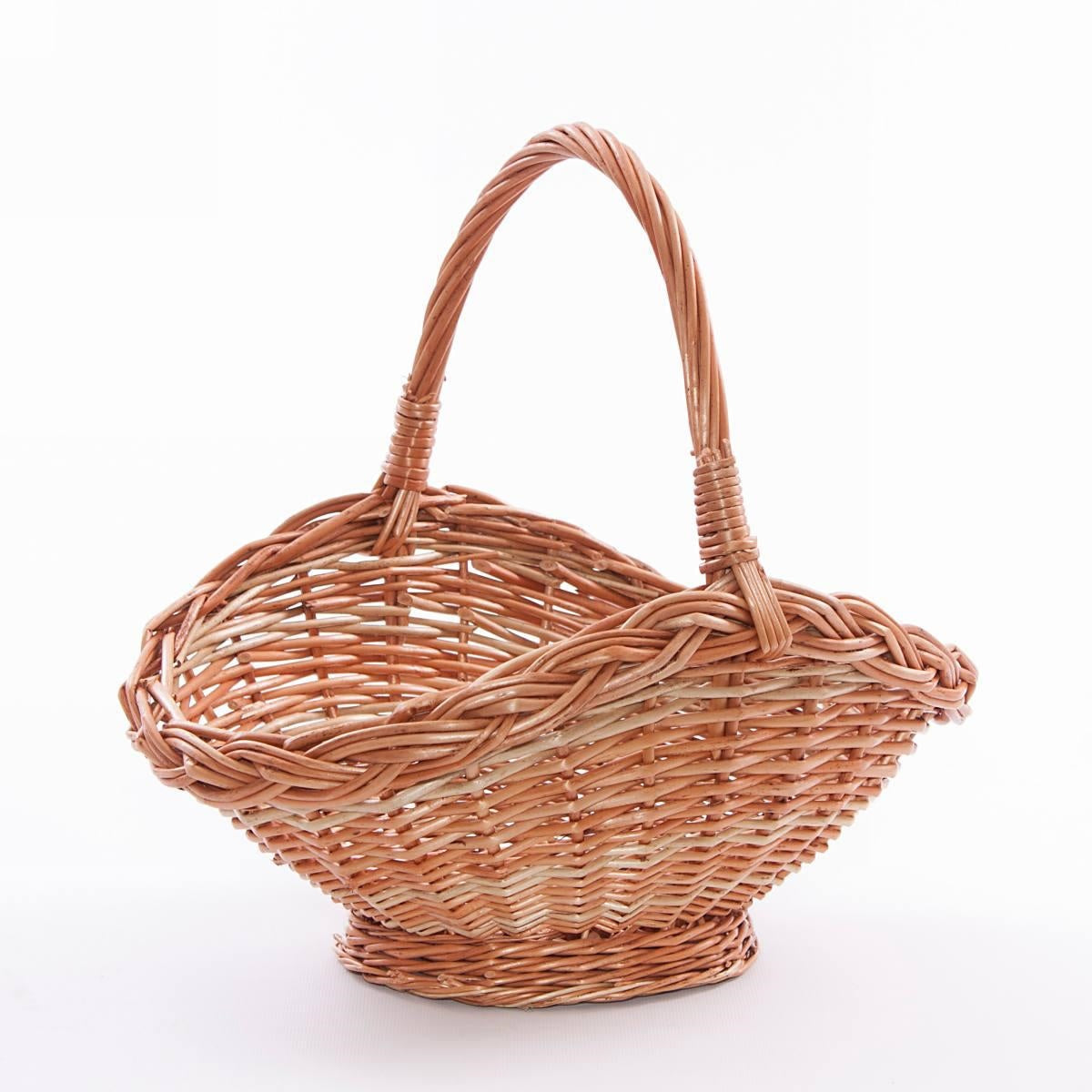 Cesto in vimini rosso e bianco, 35x27H32 cm