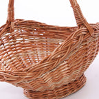 Cesto in vimini rosso e bianco, 35x27H32 cm