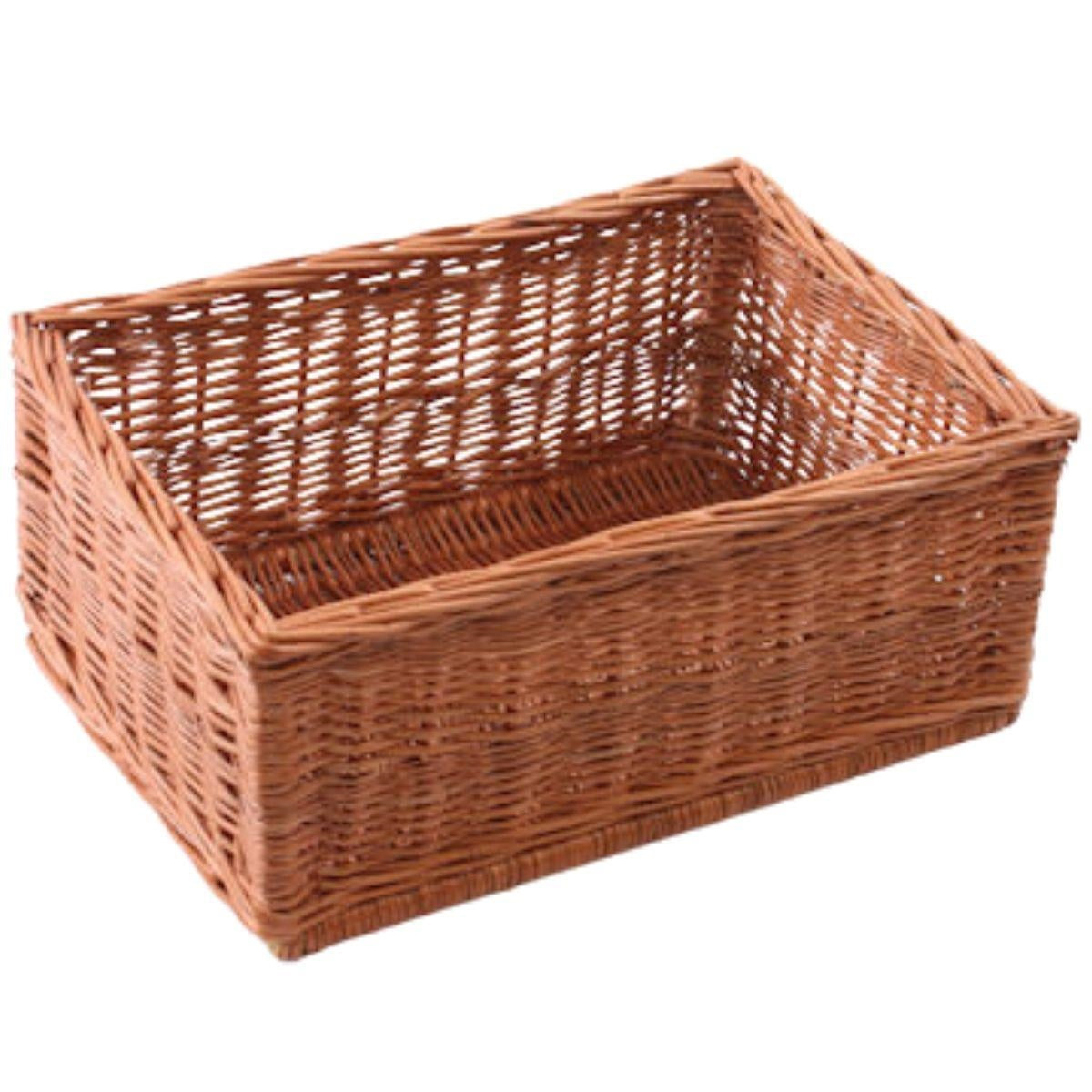 Cesto espositore rettangolare in vimini rosso, 40x30x18 cm