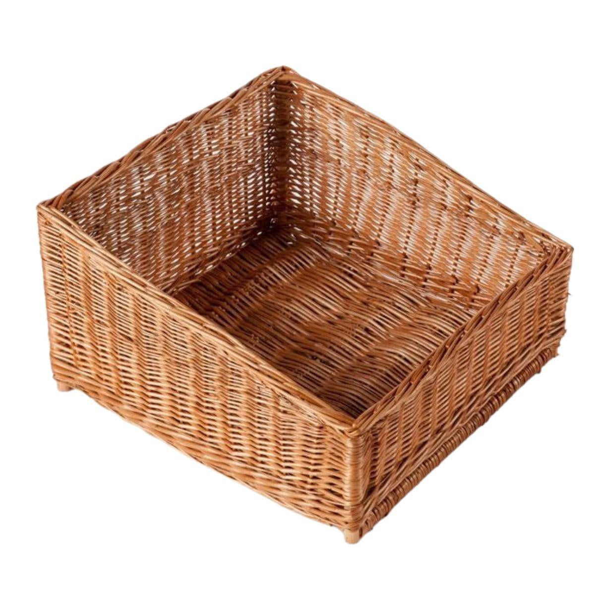 Cesto espositore in vimini rosso, 45x45x26 cm